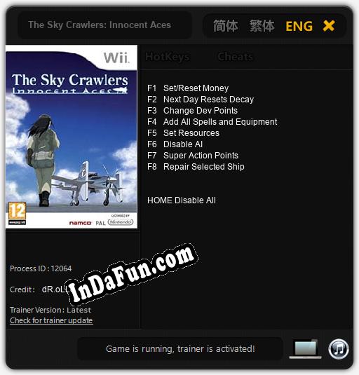 The Sky Crawlers: Innocent Aces: TRAINER AND CHEATS (V1.0.12)