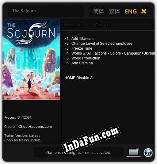 The Sojourn: TRAINER AND CHEATS (V1.0.51)