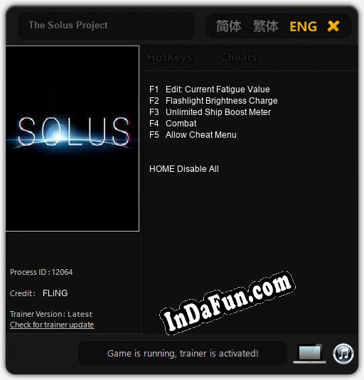 The Solus Project: Cheats, Trainer +5 [FLiNG]