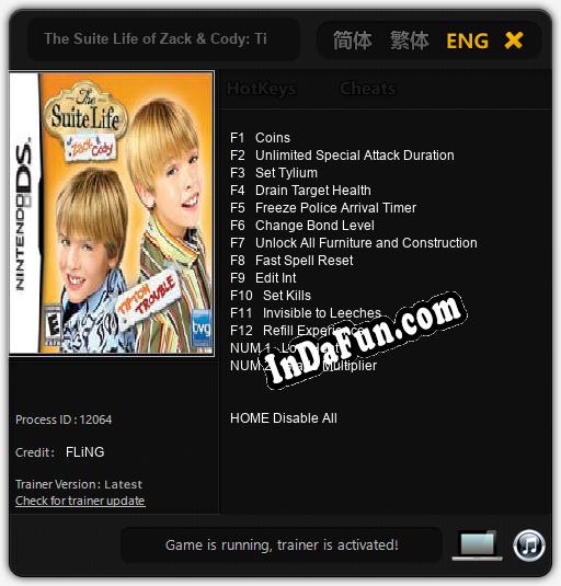 The Suite Life of Zack & Cody: Tipton Trouble: Cheats, Trainer +14 [FLiNG]