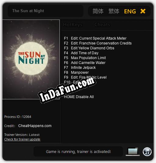 The Sun at Night: Cheats, Trainer +10 [CheatHappens.com]