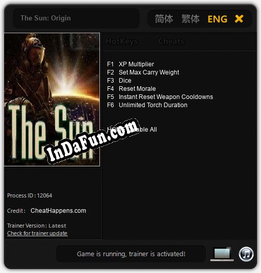 The Sun: Origin: TRAINER AND CHEATS (V1.0.89)