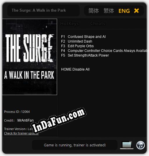 The Surge: A Walk in the Park: Trainer +5 [v1.4]