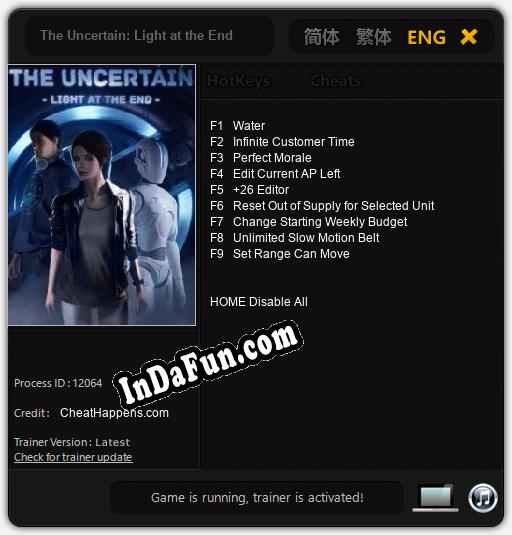 The Uncertain: Light at the End: TRAINER AND CHEATS (V1.0.13)