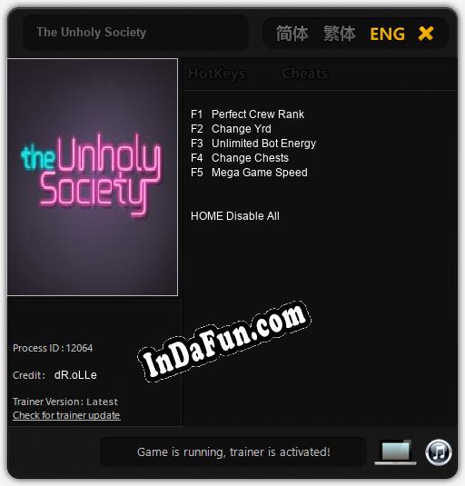 The Unholy Society: Cheats, Trainer +5 [dR.oLLe]