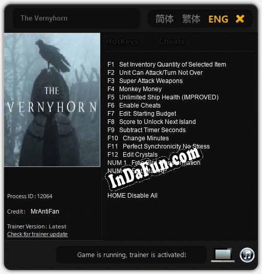 The Vernyhorn: Cheats, Trainer +14 [MrAntiFan]