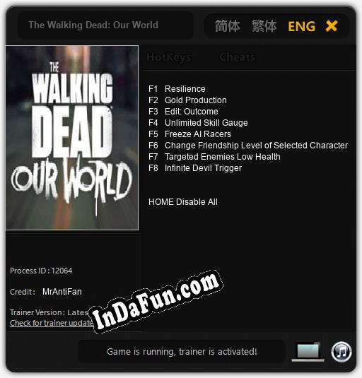 Trainer for The Walking Dead: Our World [v1.0.2]