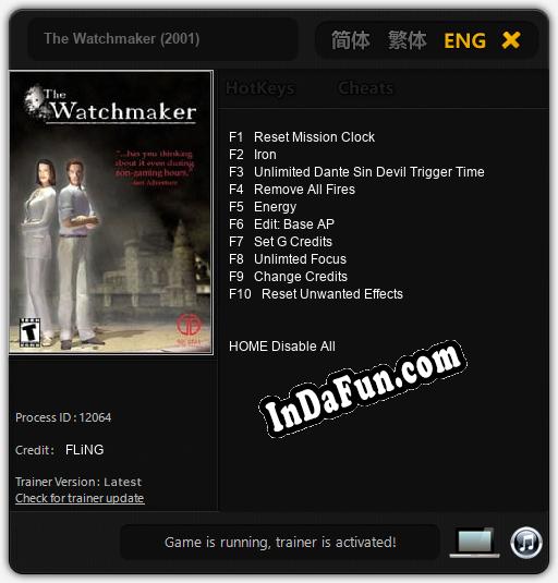 Trainer for The Watchmaker (2001) [v1.0.5]