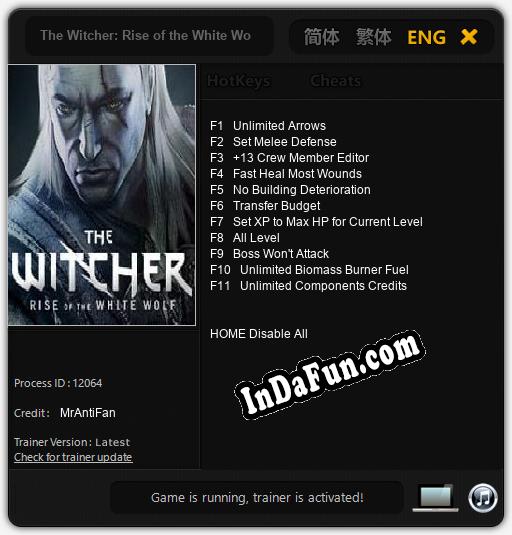 The Witcher: Rise of the White Wolf: Trainer +11 [v1.5]