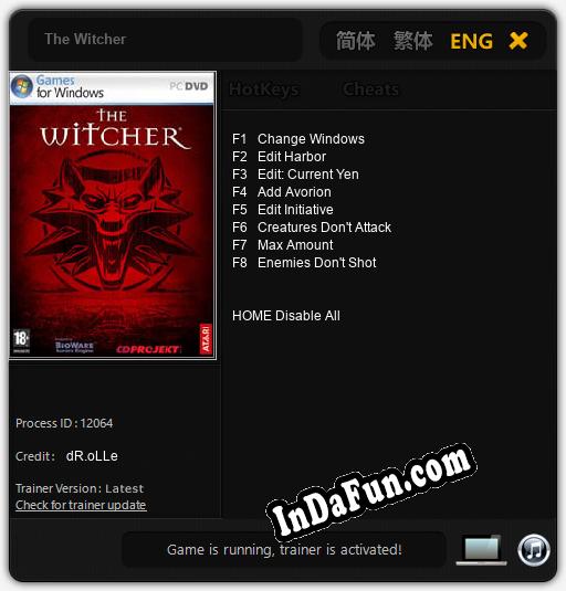 The Witcher: Cheats, Trainer +8 [dR.oLLe]