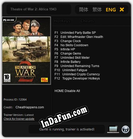 Trainer for Theatre of War 2: Africa 1943 [v1.0.1]