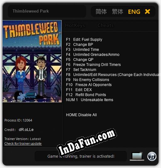Thimbleweed Park: Cheats, Trainer +13 [dR.oLLe]