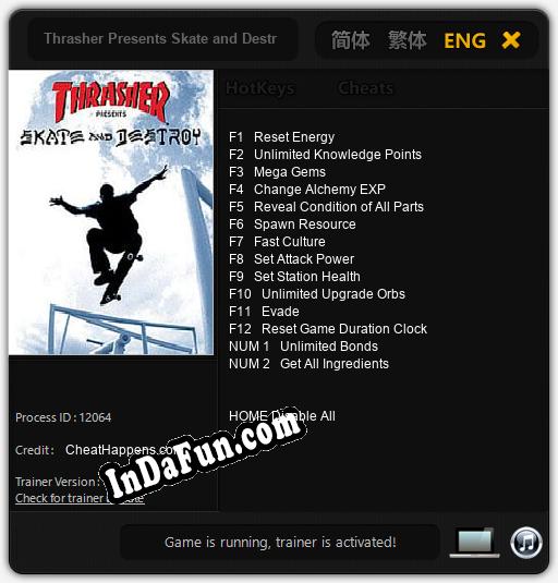 Thrasher Presents Skate and Destroy: Trainer +14 [v1.4]