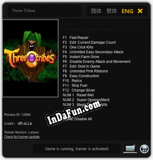 Three Tribes: TRAINER AND CHEATS (V1.0.22)