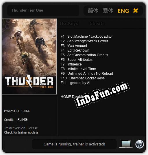 Thunder Tier One: TRAINER AND CHEATS (V1.0.69)