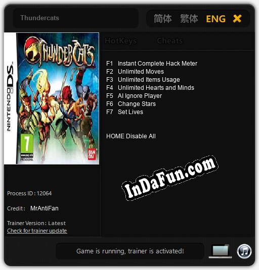 Thundercats: TRAINER AND CHEATS (V1.0.60)