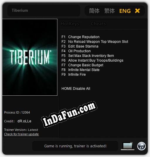 Tiberium: TRAINER AND CHEATS (V1.0.21)