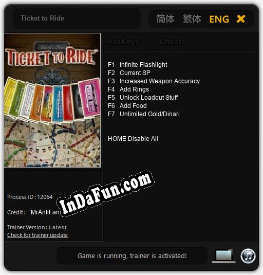 Ticket to Ride: TRAINER AND CHEATS (V1.0.51)