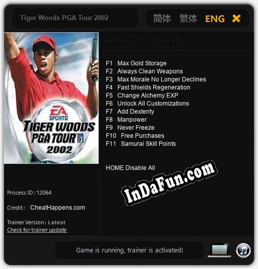 Trainer for Tiger Woods PGA Tour 2002 [v1.0.9]