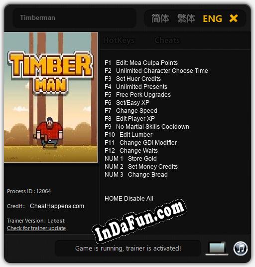 Timberman: TRAINER AND CHEATS (V1.0.62)