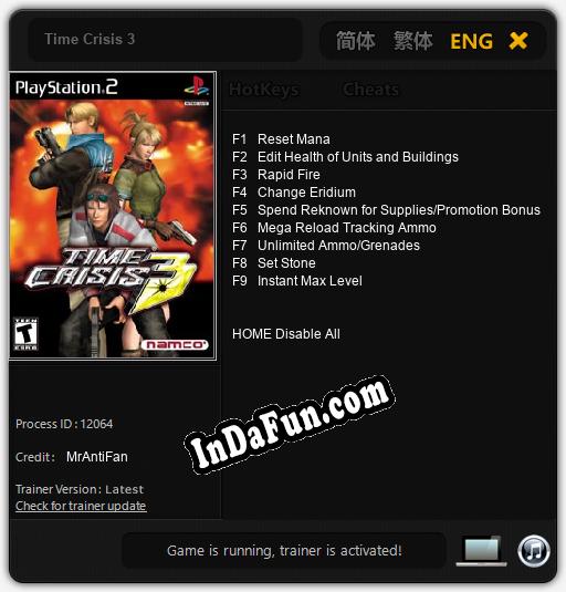 Time Crisis 3: TRAINER AND CHEATS (V1.0.88)