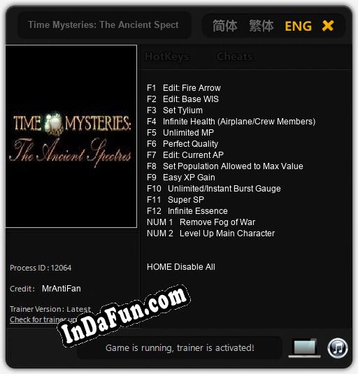 Time Mysteries: The Ancient Spectres: Cheats, Trainer +14 [MrAntiFan]