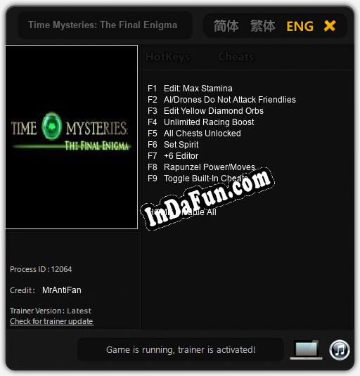 Time Mysteries: The Final Enigma: Trainer +9 [v1.3]