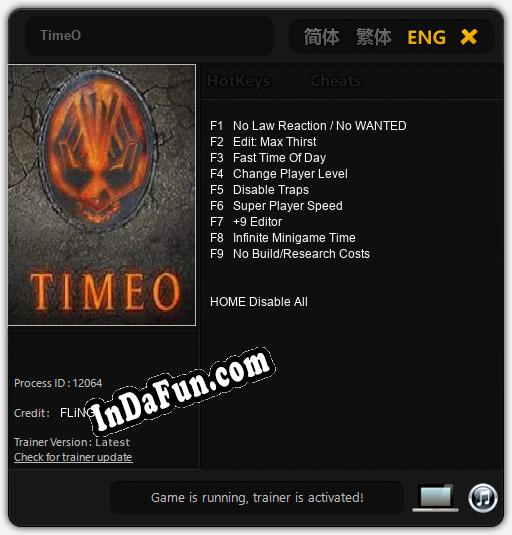 TimeO: Trainer +9 [v1.3]