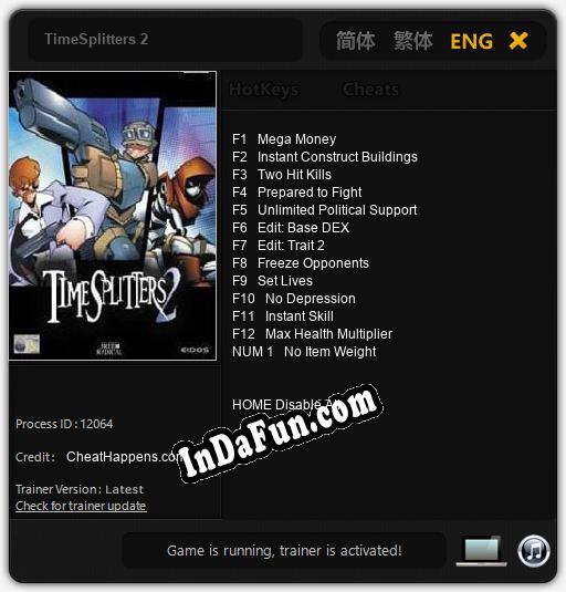 TimeSplitters 2: Trainer +13 [v1.5]