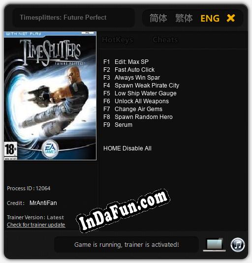 Trainer for Timesplitters: Future Perfect [v1.0.2]