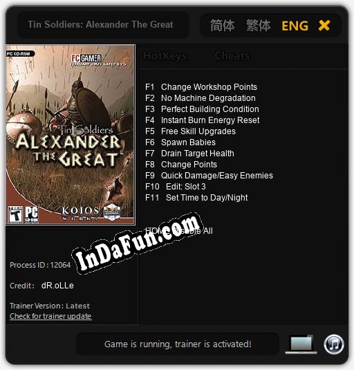 Trainer for Tin Soldiers: Alexander The Great [v1.0.9]