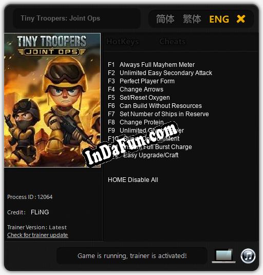 Trainer for Tiny Troopers: Joint Ops [v1.0.2]