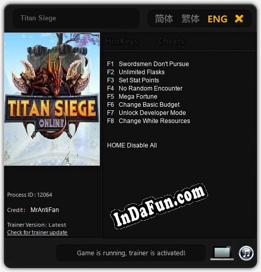 Titan Siege: TRAINER AND CHEATS (V1.0.50)