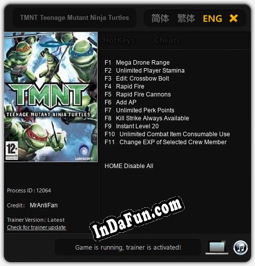 TMNT Teenage Mutant Ninja Turtles: Trainer +11 [v1.6]