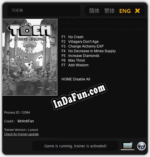 TOEM: TRAINER AND CHEATS (V1.0.72)