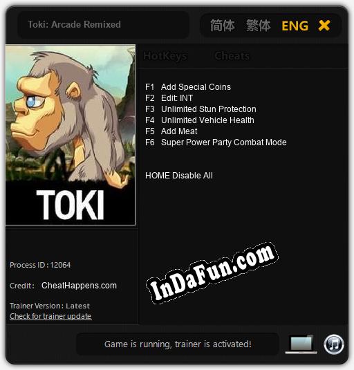 Trainer for Toki: Arcade Remixed [v1.0.4]