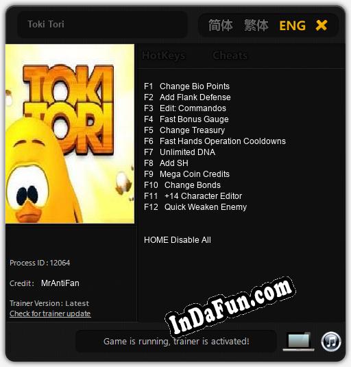Trainer for Toki Tori [v1.0.1]