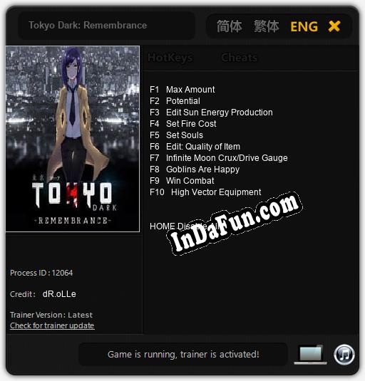 Tokyo Dark: Remembrance: Cheats, Trainer +10 [dR.oLLe]