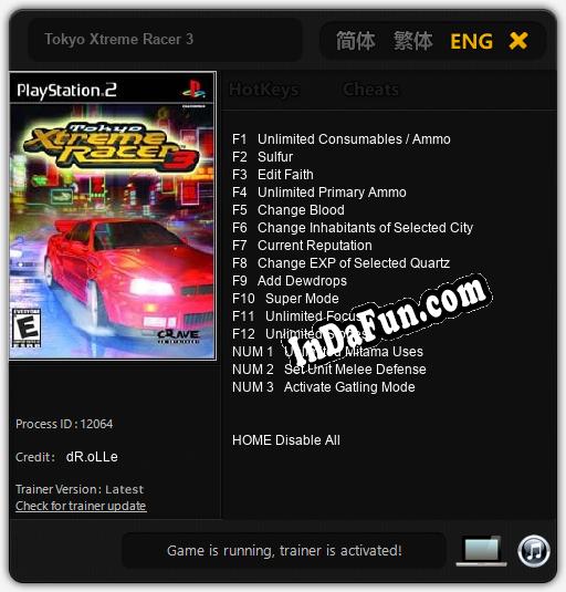 Tokyo Xtreme Racer 3: TRAINER AND CHEATS (V1.0.5)