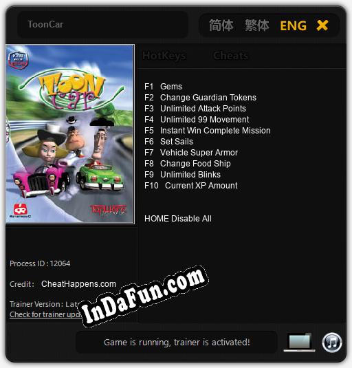 ToonCar: TRAINER AND CHEATS (V1.0.4)