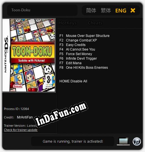 Toon-Doku: Trainer +8 [v1.7]