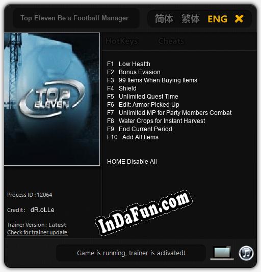 Trainer for Top Eleven Be a Football Manager [v1.0.3]