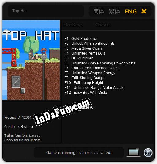 Top Hat: TRAINER AND CHEATS (V1.0.31)
