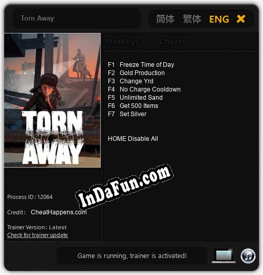 Torn Away: TRAINER AND CHEATS (V1.0.74)