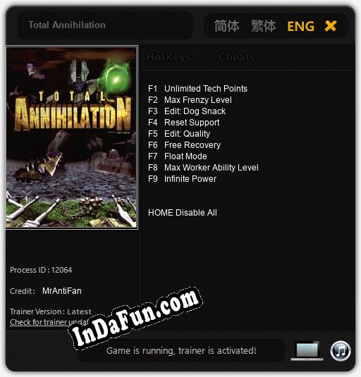 Total Annihilation: Trainer +9 [v1.1]