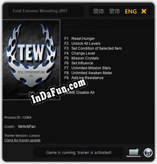 Trainer for Total Extreme Wrestling 2007 [v1.0.8]
