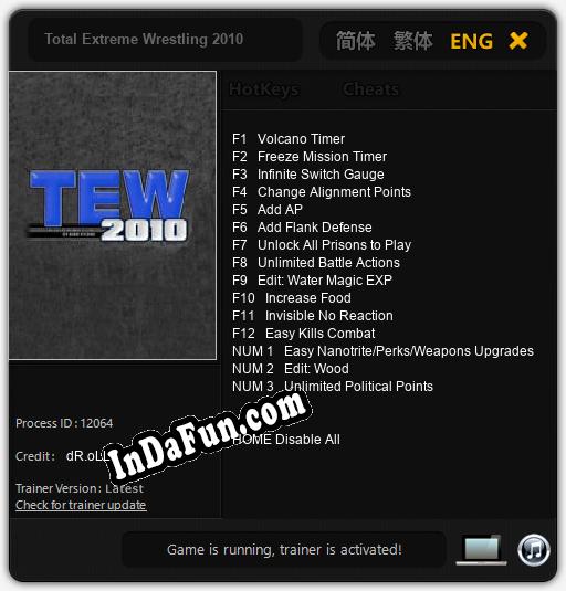 Total Extreme Wrestling 2010: TRAINER AND CHEATS (V1.0.82)