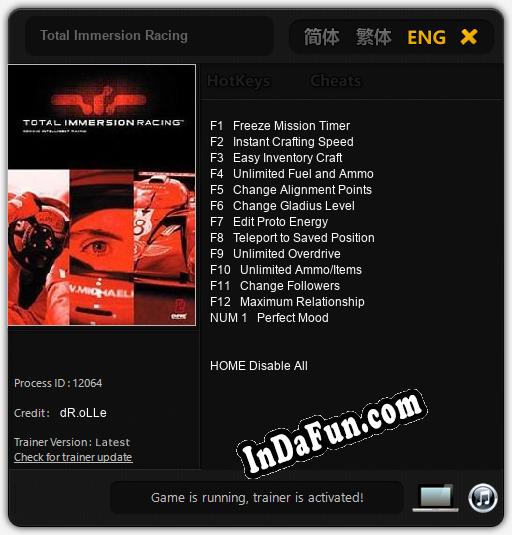 Total Immersion Racing: Cheats, Trainer +13 [dR.oLLe]