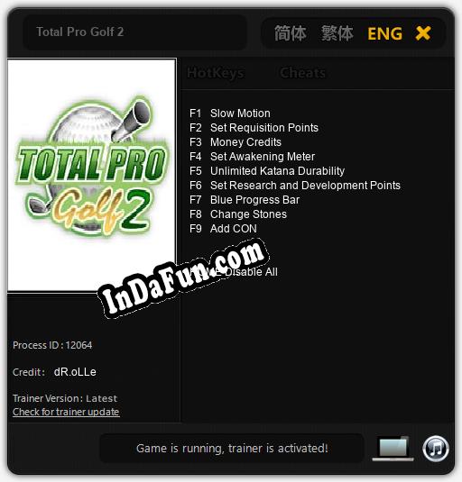Total Pro Golf 2: Cheats, Trainer +9 [dR.oLLe]