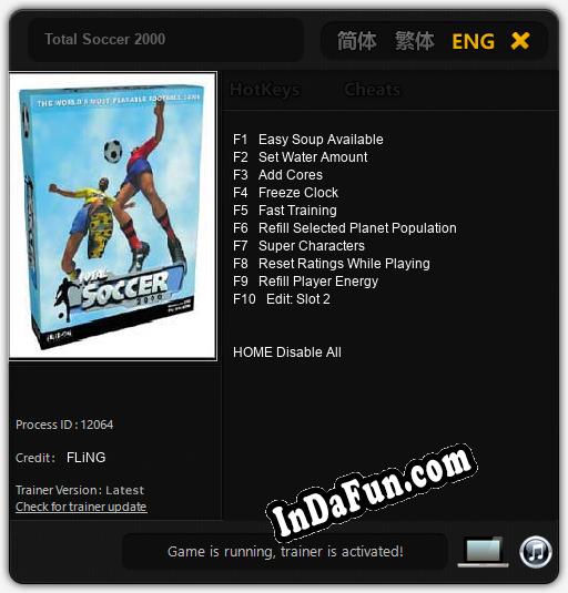 Total Soccer 2000: TRAINER AND CHEATS (V1.0.54)